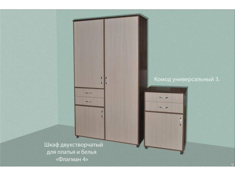 шкаф двухстворчатый для платья и белья флагман 4 в Прокопьевске