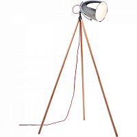 торшер chromatic tripod хром на деревянном основании в Прокопьевске