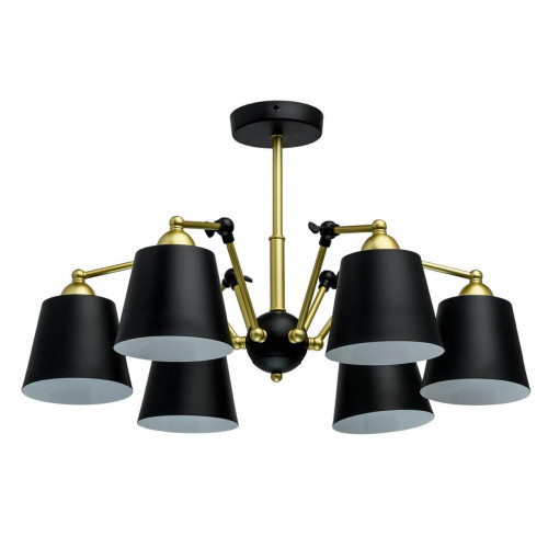 потолочная люстра mw-light таун 5 691011506 черная в Прокопьевске