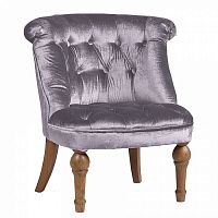кресло sophie tufted slipper chair вельвет серое в Прокопьевске