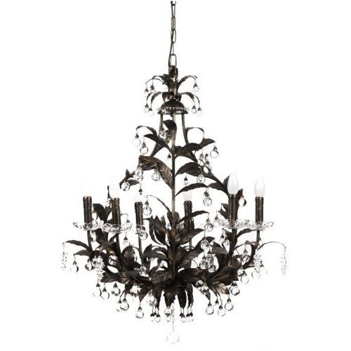 люстра 19th c. rococo iron & smoke crystal round чёрная в Прокопьевске