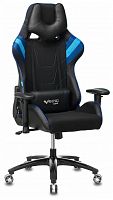 игровое кресло бюрократ бюрократ viking 4 aero, обивка: искусственная кожа, цвет: иск.кожа черная/ткань черная 26-28/сетка синяя(tw-10)-голубая(tw-55)-серая(tw-12) в Прокопьевске