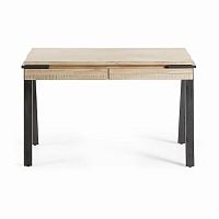 письменный стол disset от la forma (ex julia grup) черным со светло-коричневым в Прокопьевске