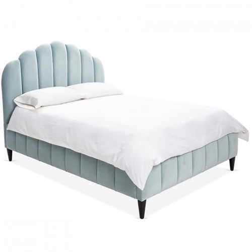 кровать двуспальная 160x200 голубая sutton scalloped в Прокопьевске