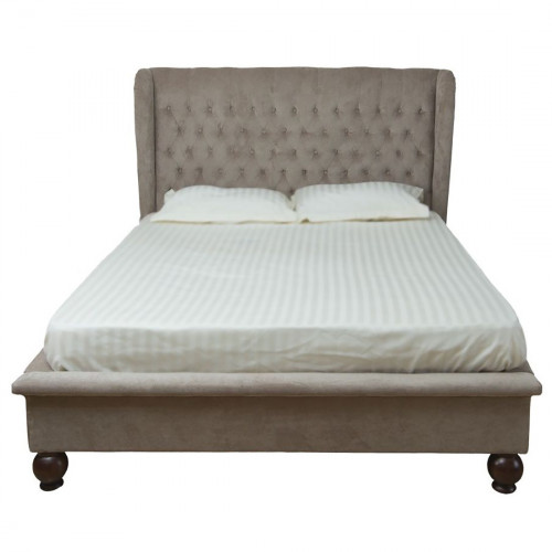 кровать двуспальная 160х200 из велюра бежевая bliss в Прокопьевске