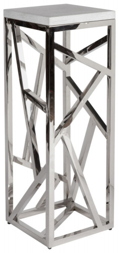 консоль geometric высокая 40x40x110 металл, белая столешница в Прокопьевске