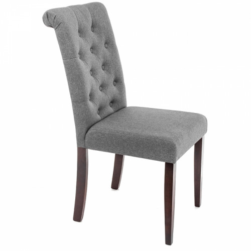 стул деревянный amelia dark walnut / fabric grey в Прокопьевске