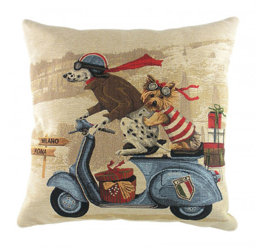 подушка с картинкой scooter dogs blue в Прокопьевске