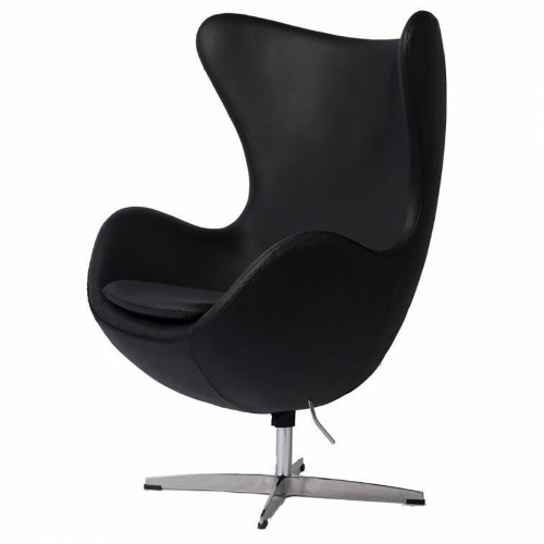кресло egg chair кожа черное в Прокопьевске