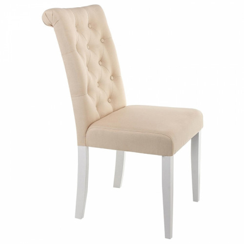стул деревянный amelia white / fabric cream в Прокопьевске