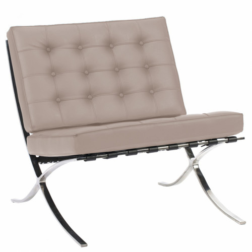 кресло barcelona chair кожа серое в Прокопьевске