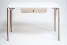 рабочий стол alfa compact с белой столешницей и бежевыми ножками в Прокопьевске