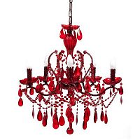 люстра 19th c. rococo iron & smoke crystal round (красная) красная в Прокопьевске