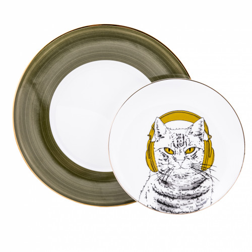 комплект тарелок кот в наушниках в Прокопьевске