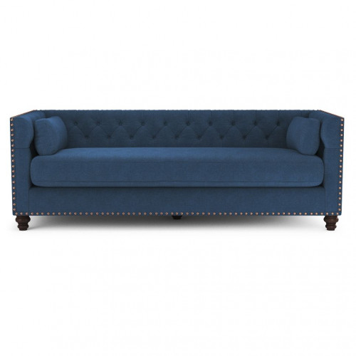 диван chesterfield florence трехместный прямой синий в Прокопьевске