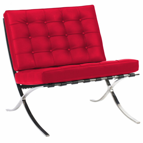 кресло barcelona chair кожа красное в Прокопьевске