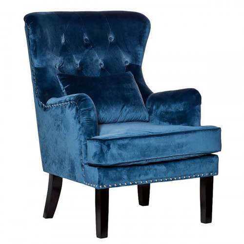 кресло с подушкой велюр синий 77х92х105 в Прокопьевске