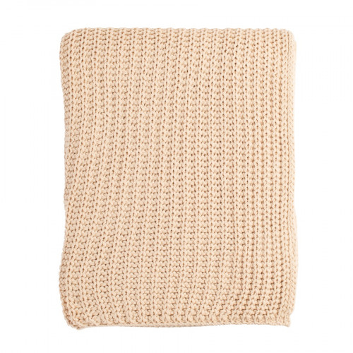 плед вязаный бежевого цвета в Прокопьевске