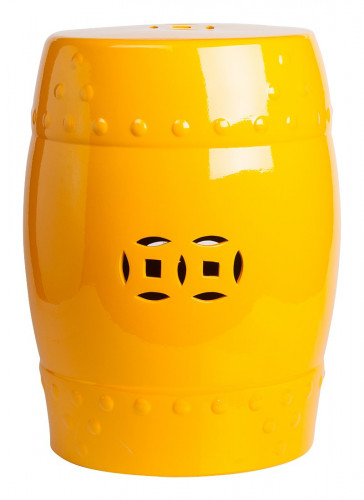столик-табурет желтый керамический garden stool в Прокопьевске