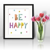 постер be happy а4 в Прокопьевске