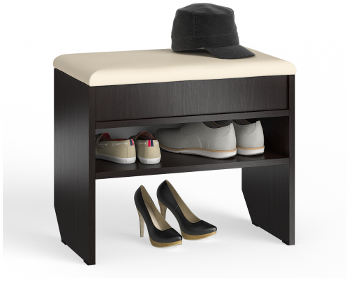 тумба для обуви мд-9 с нишей и мягким сиденьем, цвет венге в Прокопьевске