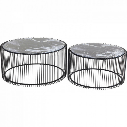 столик кофейный wire черный 70x70x34 в Прокопьевске
