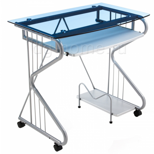 компьютерный стол gera голубой, серебро в Прокопьевске