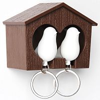 держатель+брелок для ключей двойной sparrow коричневый-белый в Прокопьевске