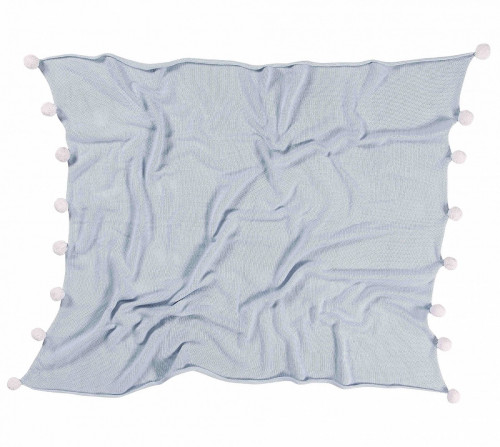 плед с помпонами голубой в Прокопьевске