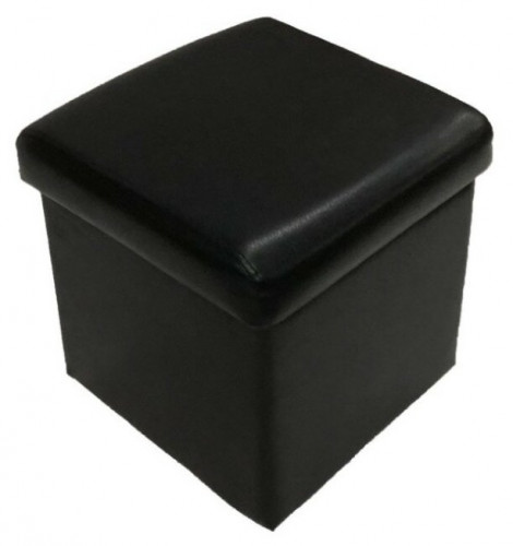 пуфик, мягкий офис, классик одноместный экокожа с ящиком, черный в Прокопьевске