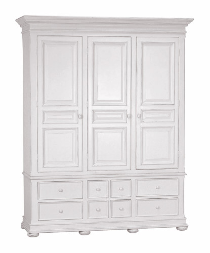 шкаф платяной трехдверный с увеличенной глубиной нордик белый в Прокопьевске