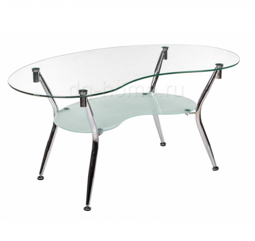стол стеклянный reima прозрачный, хром в Прокопьевске