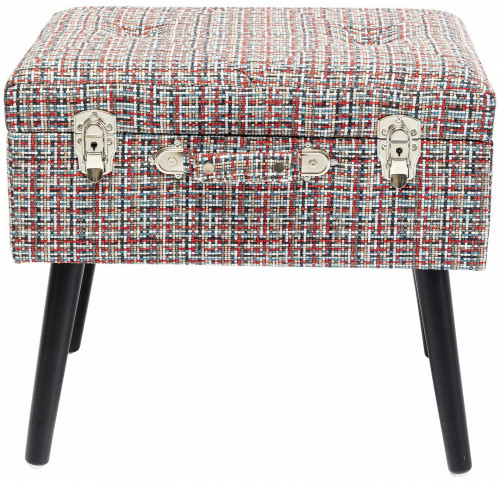 kare design пуф suitcase, коллекция "чемодан" 50*45*35, полиэстер, лен, полиуретан, сосна, красный в Прокопьевске