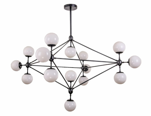 люстра modo 15 black+white черная, белые плафоны в Прокопьевске