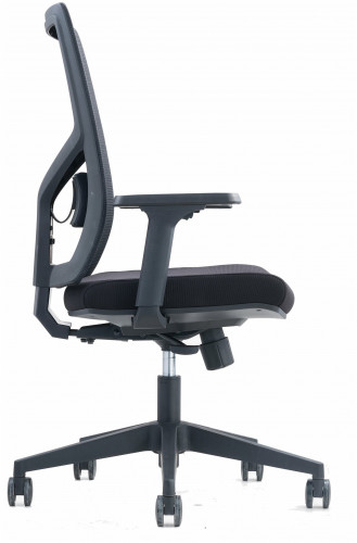 кресло компьютерное сильвия lb черный пластик / черная сетка / черная ткань в Прокопьевске