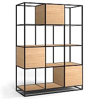 стеллаж kvadra 3 black светлый дуб в Прокопьевске