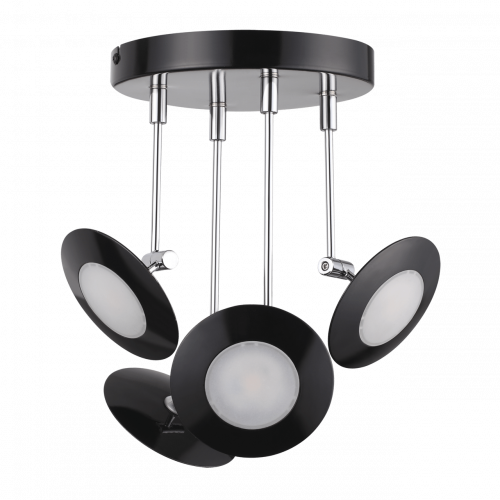потолочная светодиодная люстра odeon light uliss 3811/28cl черная в Прокопьевске