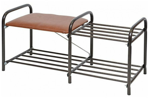 этажерка для обуви nika люкс 1 с сиденьем, 790х330х360 мм, нагрузка до 100 кг, медный антик в Прокопьевске